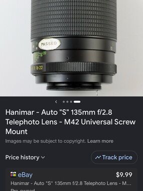 135mm f/2.8 Telephoto Lens - Black
